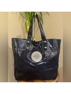 MULBERRY PLUM PATENT LEATHER DARIA TOTE BAG